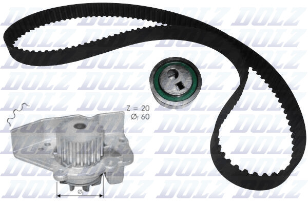 Dolz Wasserpumpe + Zahnriemensatz FüR CitroëN Berlingo MF Xsara Coupe N0 N1-image