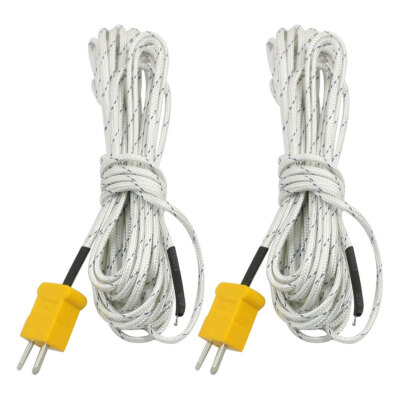 2pcs K Typ 0-400C Temperatursensor Thermoelement temperaturfühler 5M Thermometer