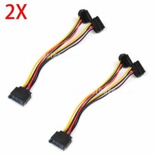 2pcs SATA Power15-pin Y-Splitter Cable Adapter Male to Female SSD HDD Hard Drive