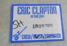 ERIC CLAPTON ON TOUR 2004 JUN 09 OKLAHOMA CITY WORKING CREW BACKSTAGE PASS