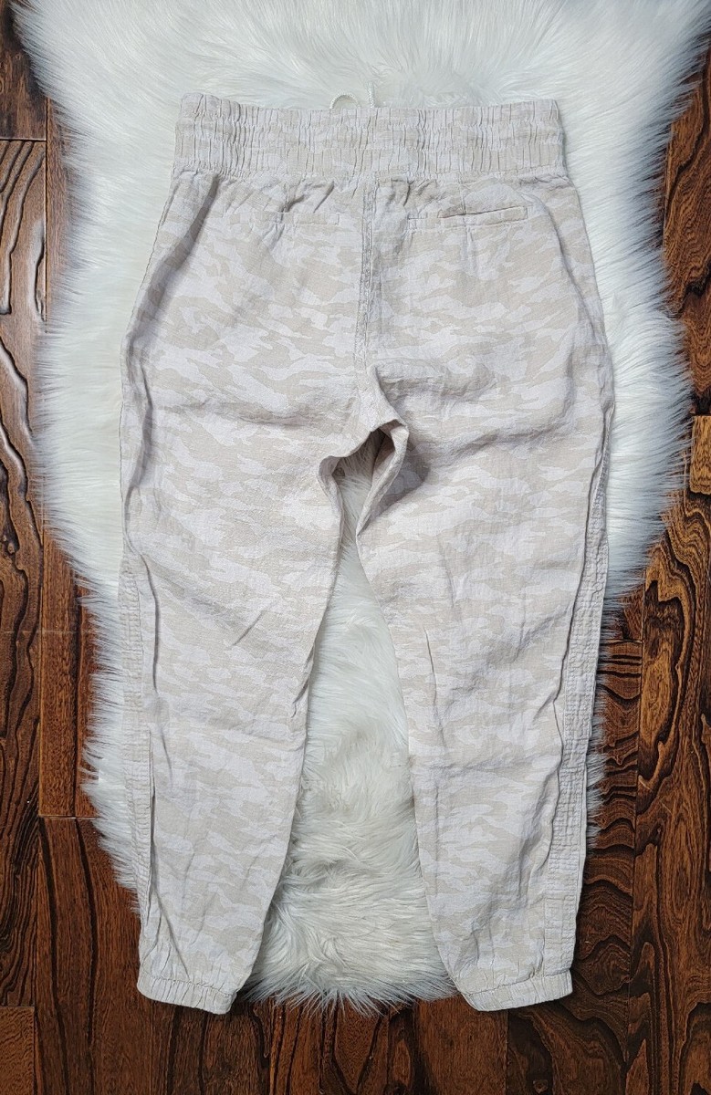 リリー Athleta Cabo Tide Linen Jogger Beige Neutral Camo Women's Size 6