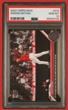 2023 TOPPS NOW SHOHEI OHTANI # 579 PSA 10. 35TH HR PASSES 2022 TOTAL BAT FLIP.