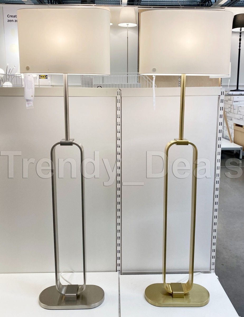 Ikea UPPVIND Floor Lamp Modern, Nickel Plated/White 59 Ikea UPPVIND Floor Lamp Modern, Nickel Plated/White 59