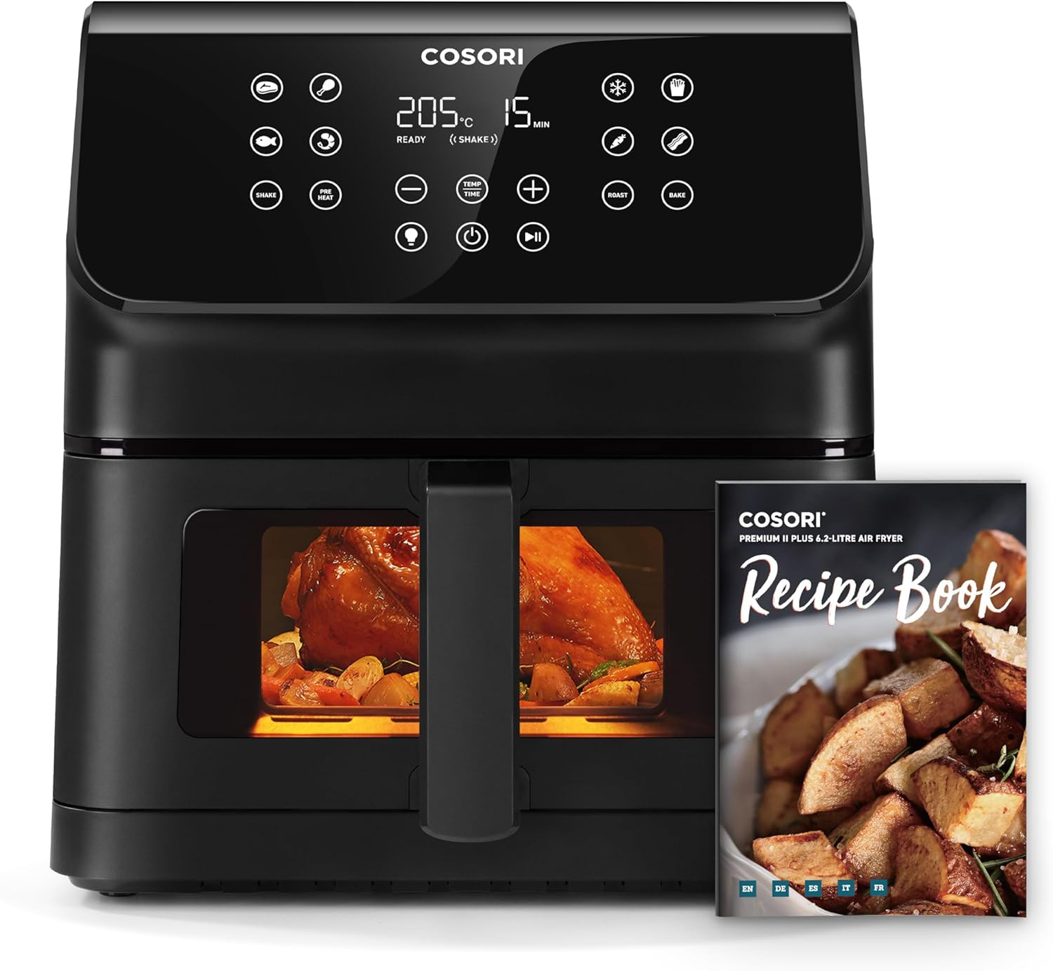 Friggitrice Ad Aria Clear Blaze 6.2 Litri Con Finestra, 1700W, Con 11 Funzioni, 