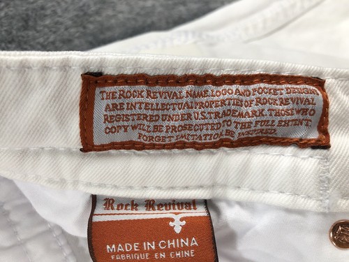 Rock Revival Mens Jack Shorts White Denim Embroidered Studded Size 42 NEW - Picture 14 of 23