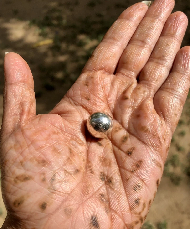 999 Reinsilber Hindu Religiöse Massive Silberkugel 1 Stück, 14,5 - 15,5 gm, 1... - Bild 4 von 4