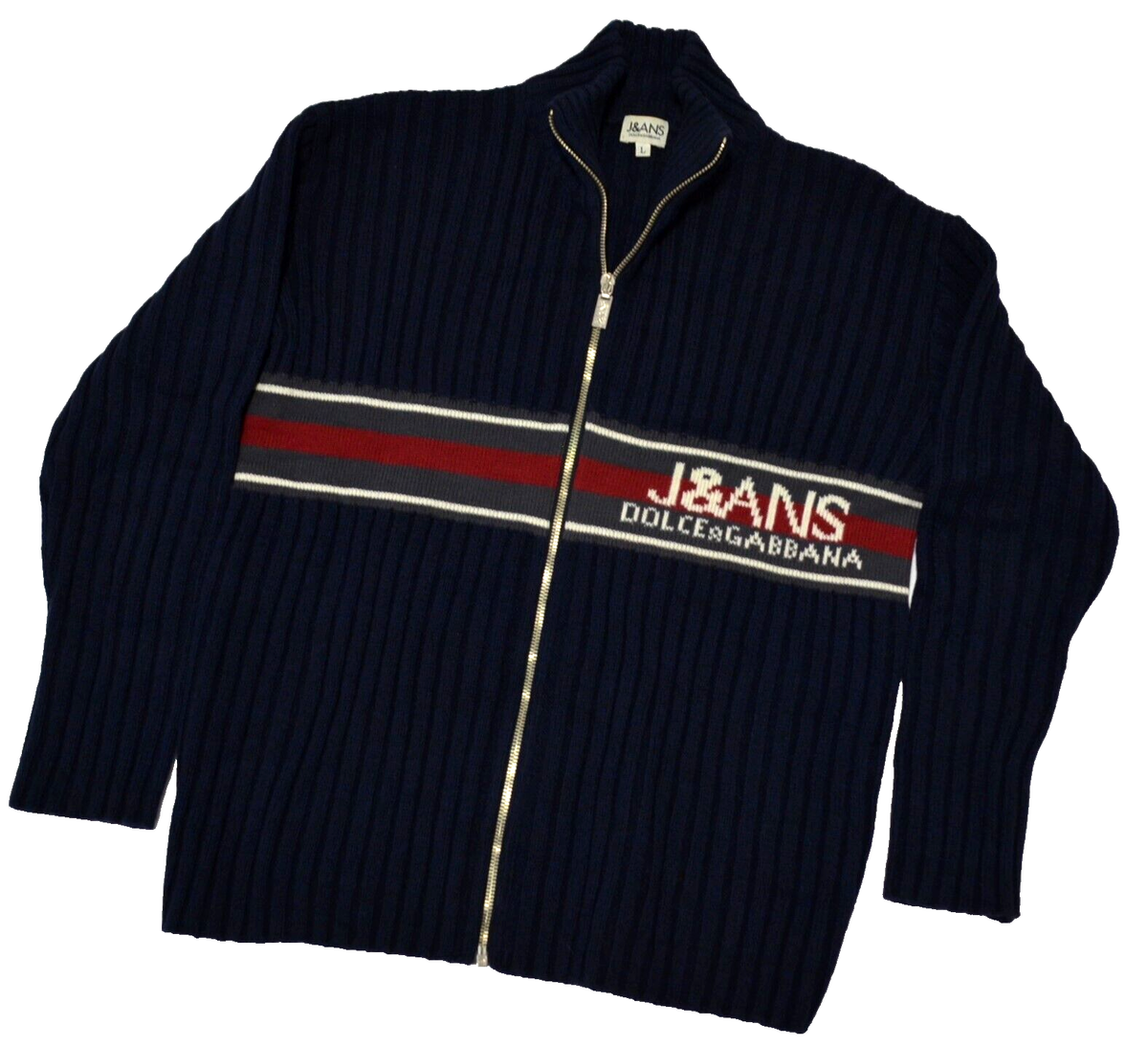 Men's Vintage DOLCE & GABBANA J&ANS Wool Cardigan Zip Men's Vintage DOLCE & GABBANA J&ANS Wool Cardigan Zip