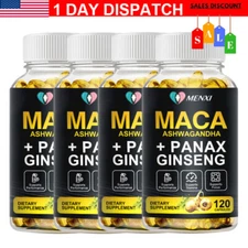 Organic Maca Root Capsules Peruvian Maca Extract for Men & Women  | 120 Pills | 
