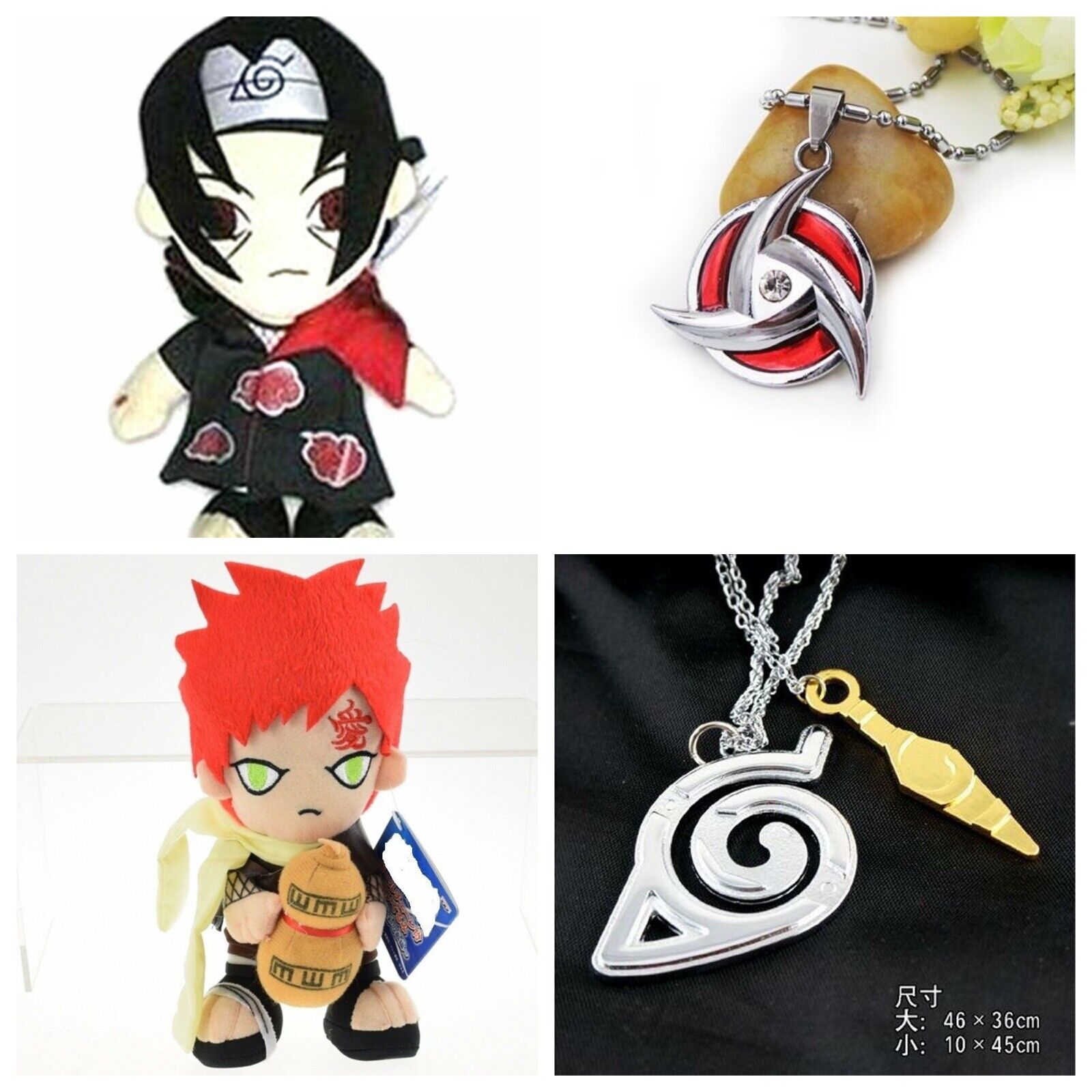 COLAR NARUTO Pingente Símbolo Gaara Love Kanji Sasuke Itachi Kunai Anime  Ninja