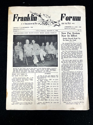 U.S.S. FRANKLIN FORUM, SEPT 6, 1944, VOL.1 #6 PUBLISHED BY THE MEN FOR THE MEN