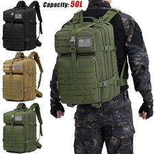 Tactical Rucksack Military Hunting Hiking Daypack 50L Large Army Molle Backpack