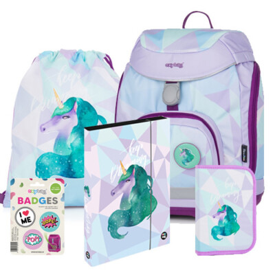 Einhorn Unicorn Schulranzen Tornister Ranzen Rucksack Set OXY Sherpy Pastell
