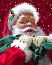 35" Fabric Panel David Textiles Digital Santa Claus Portrait Christmas Scene