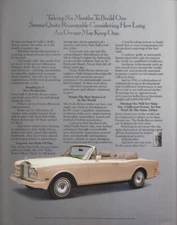Six months to build one seems reasonable Rolls-Royce Convertible ad 1991