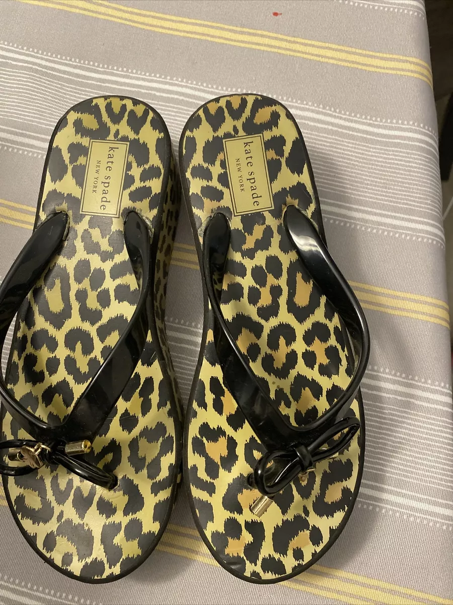 Kate spade leopard flip cheap flops