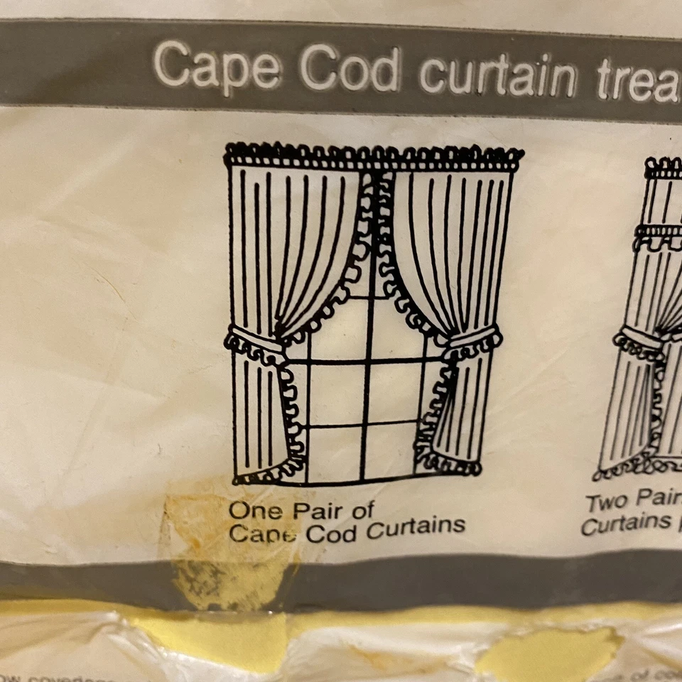 VINTAGE Ruffled Cape Cod Curtains 2 Pairs W/ Tiebacks JCPenney Buttercup 84 x 45 - Image 4 of 4