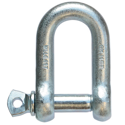 2 Schäkel 14 D-Form D-Schäkel gerade mit Schraubbolzen Verbinder Stahl verzinkt