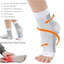 Copper Infused Compression Socks Ankle Arch Support Planter Fasciitis Pain Gift