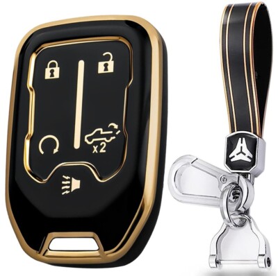 Fit Chevrolet Silverado Suburban Yukon Tahoe GMC 5 Button TPU Key Fob Cover Case