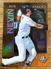 2020 Bowman Platinum Tyler Nevin TOP-58 Rockies ORANGE Refractor RC /25 SP