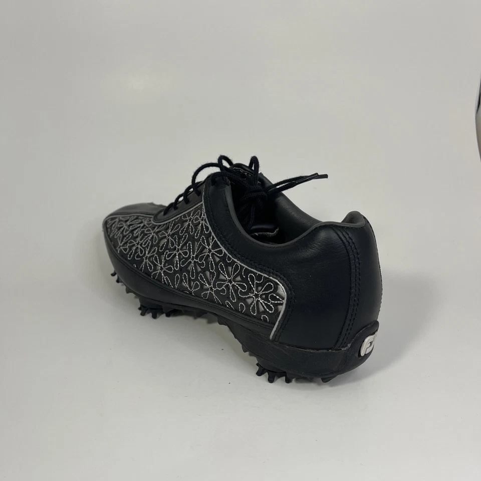 Sapatos femininos Footjoy coleção LoPro golfe/atletismo preto floral corte a laser tamanho. 6,5 - Imagem 4 de 4