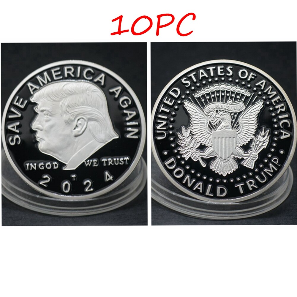 10pc 2024 President Donald Trump EAGLE Commemorative Coin Save America Again New