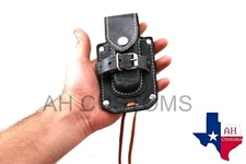 CUSTOM HAND MADE PURE LEATHER SHEATH FOR FOLDING POCKET KNIFE AH 7