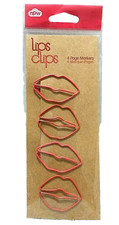 LIPS CLIPS Paperclip Page Marker Red Metal School Work Scrapbook Card Craft Love