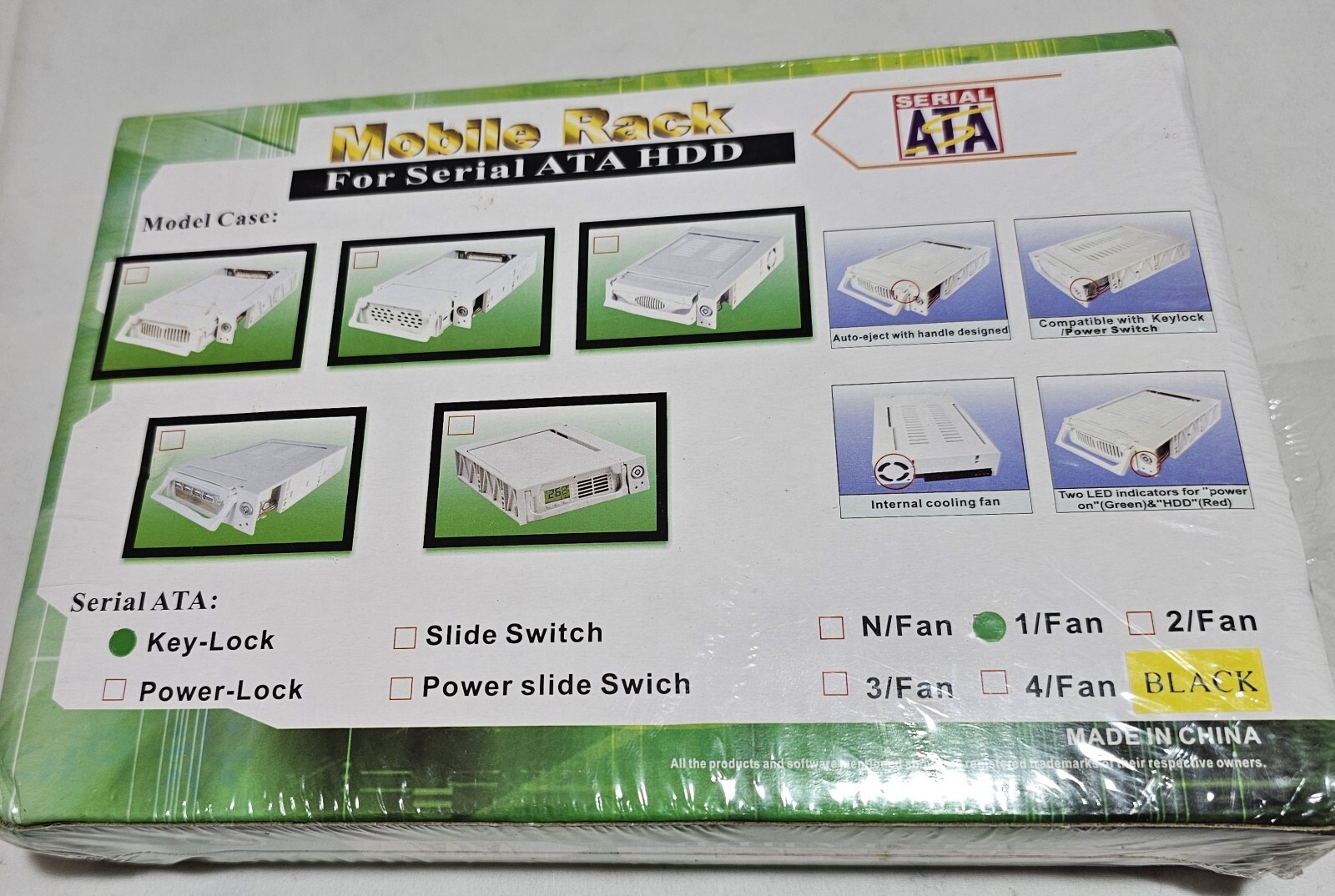 Rack Serial Ata Mobile Rack for Serial ATA HDD Black 1 Fan Key-Lock Compatible New | eBay