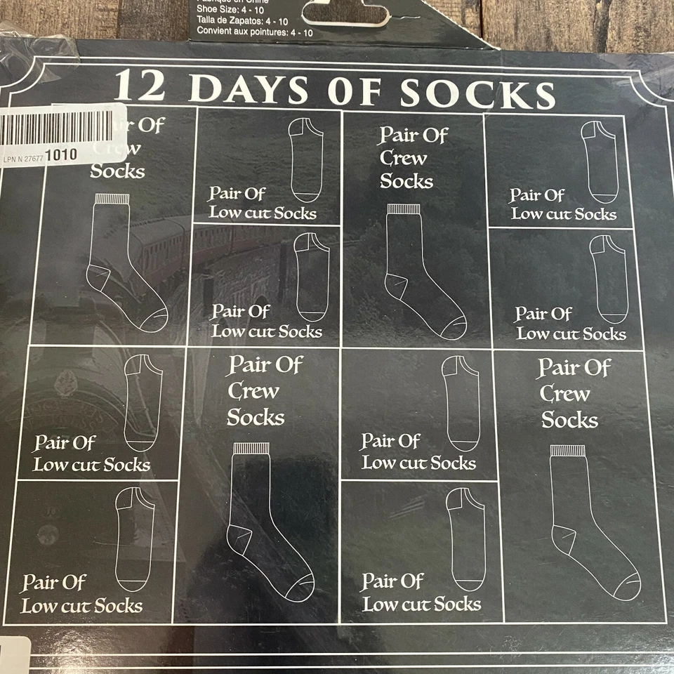 Harry Potter 12 Days Of Socks Woman’s Shoe Sizes 4–10 New Hogwarts NEW! - Image 2 of 2