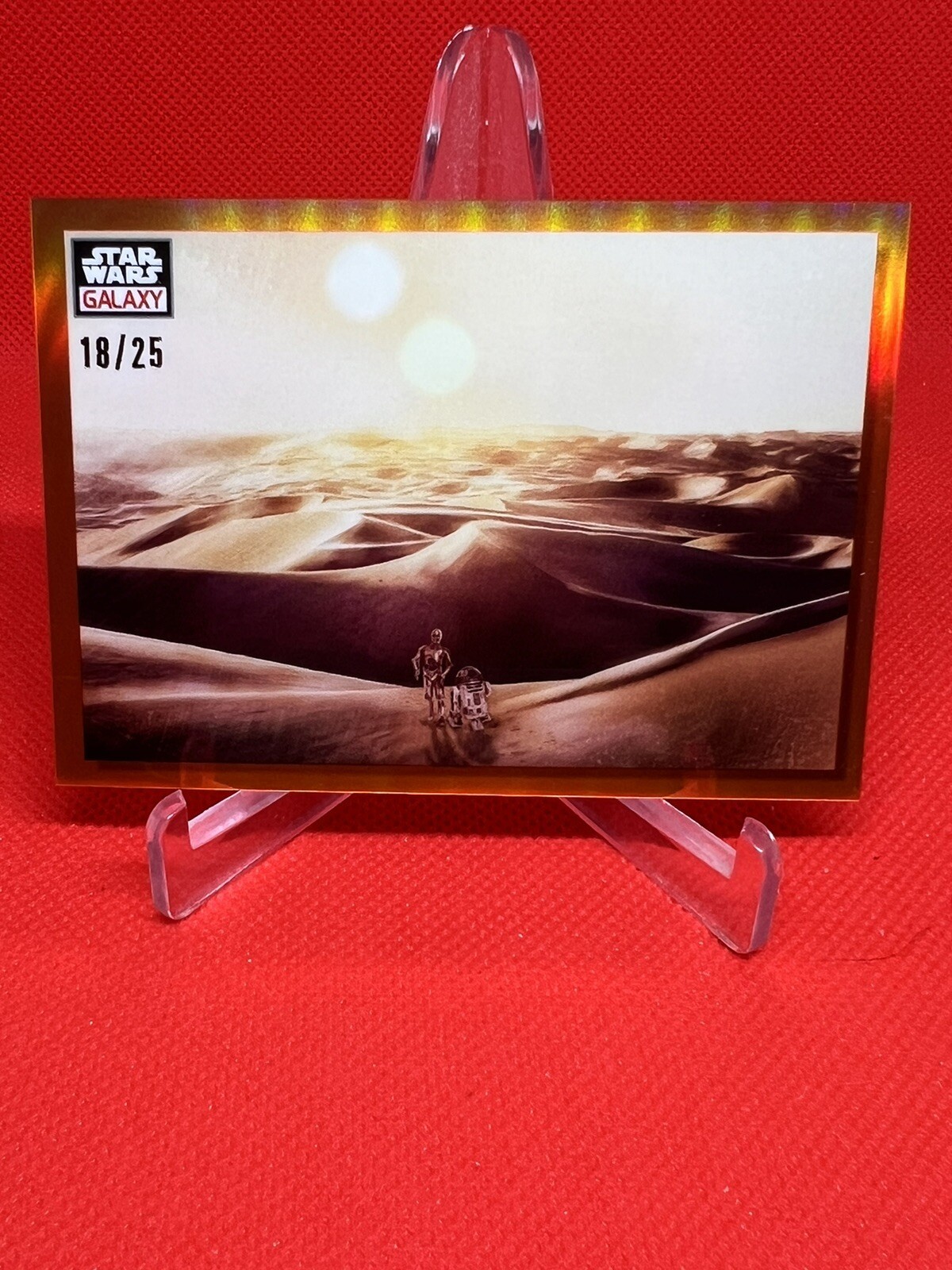 2023 Topps Star Wars Galaxy Tatooine Sunset /25 Orange Chrome Refractor