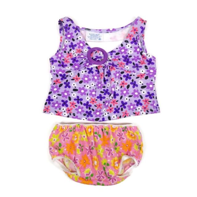 Build A Bear Outfit Purple Floral Tank Top And Pink Floral Shorts