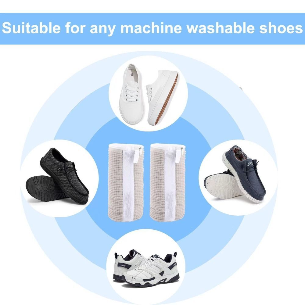 with Strong Zippers Shoe Washing Bag Plush Shoe Cleaning Bag Washing