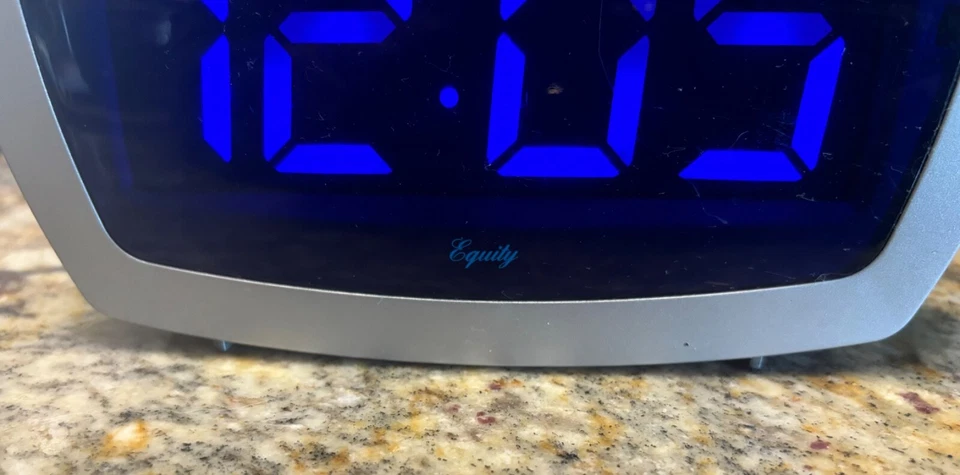 Equity Blue Color Digital Alarm Clock Gray Black Blue - Image 2 of 4