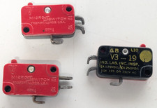 Lot of 3 HONEYWELL MICROSWITCH V3-19 SNAP PLUNGER SWITCH 15A 250V SOLDER LUG