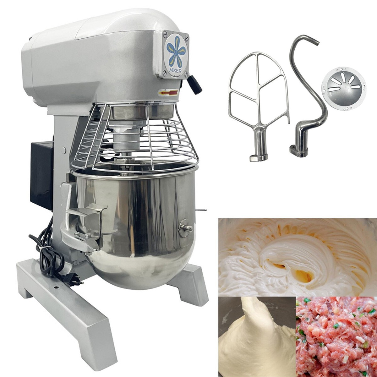 110V Commercial Multi-purpose Mixer Food Flour Dough Mixer 10L