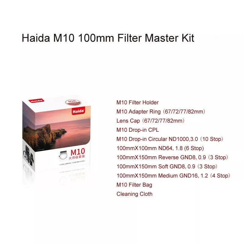 Haida M10 New Master Kit w/ Filter Hoder + ND 3.0 1.8 + GND 0.9 1.2 + CPL + Ring
