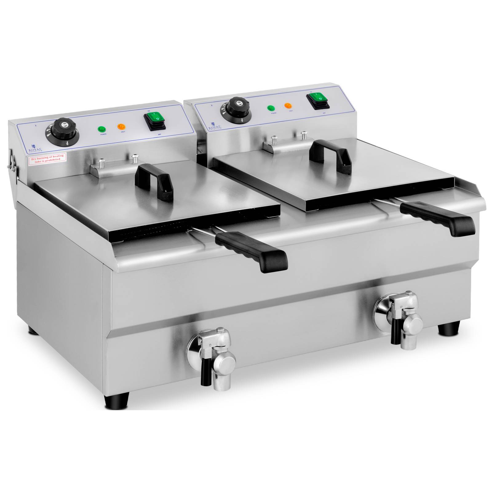 Friteuse Fritteuse Fritöse Edelstahl Gastro Profi Elektrische 2 x 13 L ...