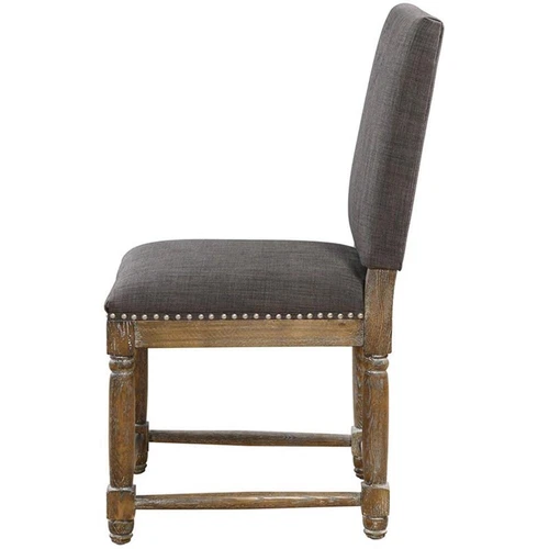 Uttermost Laurens Wood Metal and Fabric Accent Chair in Gray/Brass - Picture 3 of 5