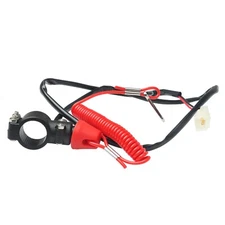 ATV Motorcycle Engine Stop Kill Switch Safety Tether Lanyard Pit Dirt Quad Bike