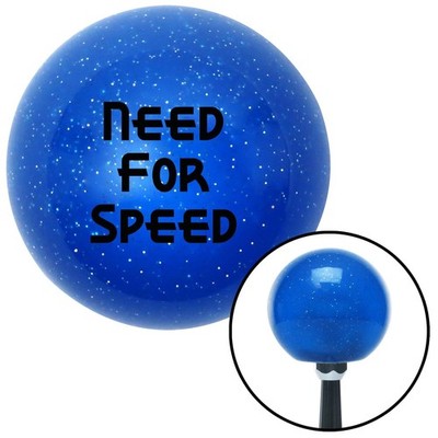 Black Need For Speed Blue Metal Flake Shift Knob w/ M16x1.5 Insert Shifter Auto