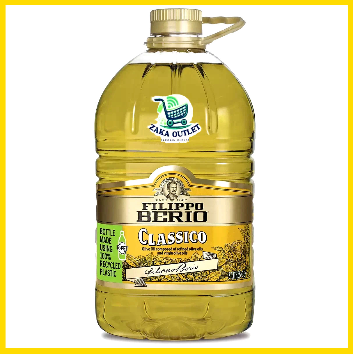 Filippo Berio Classic Classico Refined Virgin Composed Olive Oil Cooking Fry 5L