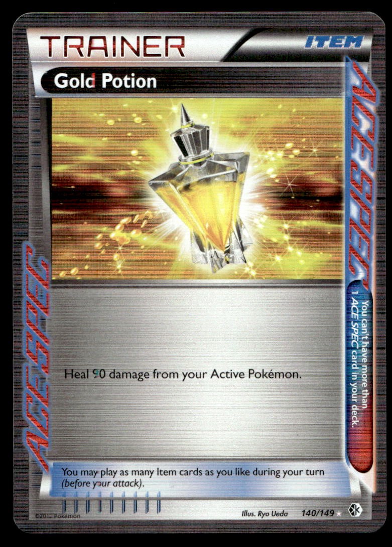 Gold Potion Boundaries Crossed Rare Ace 140/149 2012 Pokemon TCG