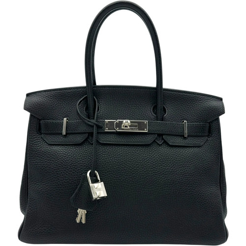 HERMES Birkin 30 Black Handbag J Stamp #OKB323