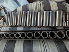 Vth Lot of Craftsman 1/2" Drive Deep & Shallow SAE Chrome Sockets 7/16" - 1-1/8"