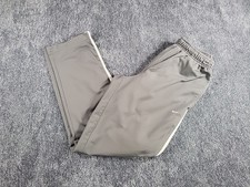 Nike Gray White Nylon Polyester Athletic Pants Running Track Pants Size Medium
