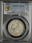 1845 PCGS AU-53 Seated Liberty Half Dollar
