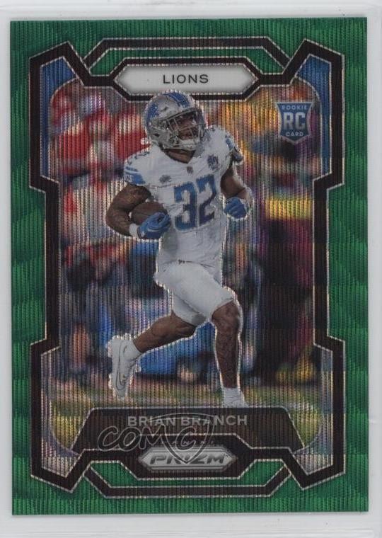 2023 Panini Prizm Rookies Green Wave Prizm Brian Branch #328 1mv6