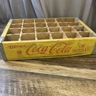 Vintage 1969 Drink Coca-Cola In Bottles 24 Bottle Wood Crate Yellow
