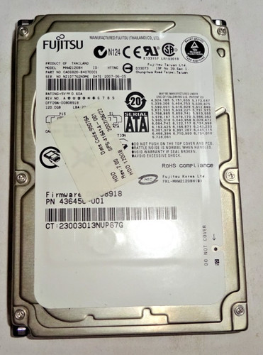 FUJITSU ***MHW2120BH *** 120 GB SATA HDD Notebook 2,5 ZOLL #NFP1443